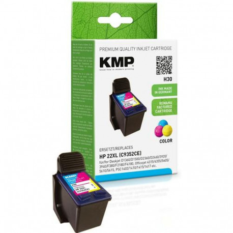 KMP Patrone HP C9352AE Nr.22 color 430 S. H30 refilled