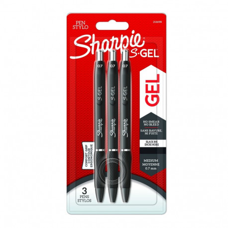 Pen "Sharpie S-GEL", black, glitter, 3 pcs.