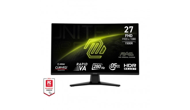 LCD Monitor|MSI|MAG 274CXF|27"|Gaming/Curved|Tilt|Matte|Panel VA|1920x1080|16:9|280 Hz|0.5 ms|Colour