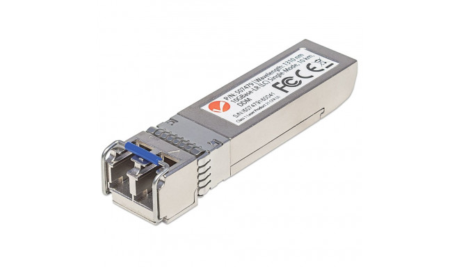 Intellinet optiline transiiverimoodul, 10 gigabiti fiiber SFP+, 10GBase-LR (LC) üherežiimiline port,
