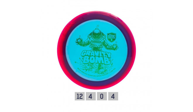 Discgolf disc DISCMANIA Distance Driver C-LINE PD2 Gravity Bomb Teal/Red 12/4/0/4