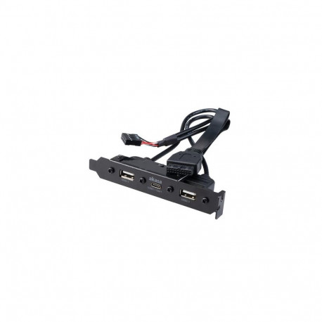 Akasa USB 3.1 Gen 1 internal adapter cable with dual USB 2.0 Type-A ports with full profile PCI brac