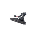 Akasa USB 3.1 Gen 1 internal adapter cable with dual USB 2.0 Type-A ports with full profile PCI brac