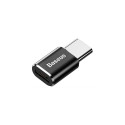 Baseus ABMU24ABK cable gender changer microUSB Type-C Black, Silver