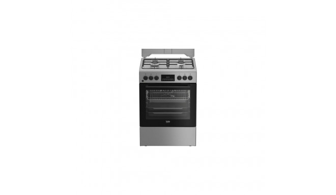 Beko FBM62320SDS Freestanding cooker Electric Gas Black, Silver