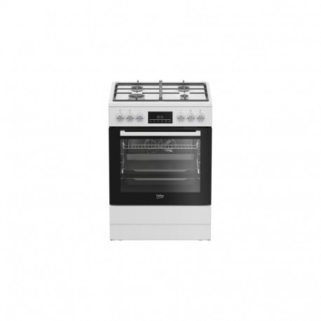 Beko FBM62330GWDTN Freestanding cooker Electric Gas Black, White