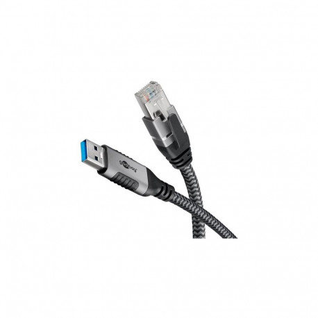 Goobay 70692 cable gender changer USB A RJ-45 Black, Silver