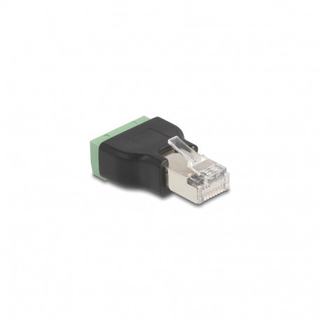 DeLOCK 66603 cable gender changer RJ45 4 pin terminal block Black, Green