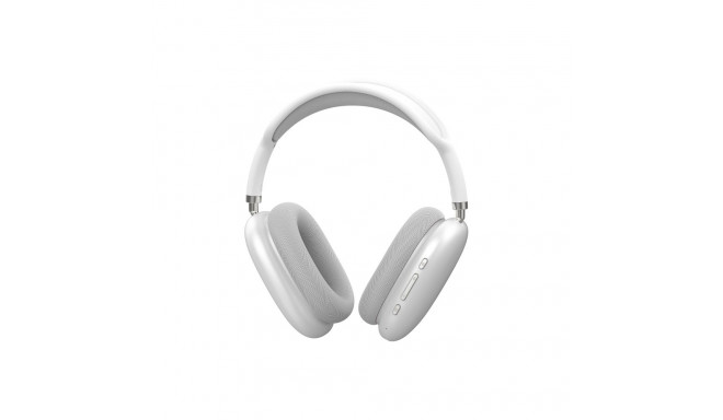 PLATINET WIRELESS HEADPHONES WITH MIC BLUETOOTH SLIM STYLE SILVER-WHITE [46099]