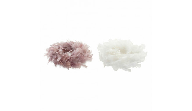 Advent wreathe DKD Home Decor Foam Feather (40 x 40 x 6 cm) (2 pcs)