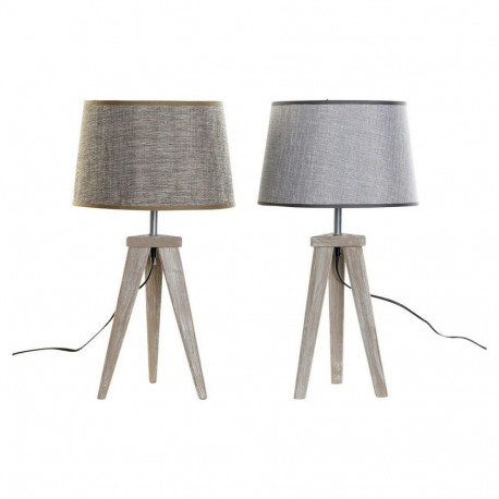 Laualamp DKD Home Decor Leht Hall Pruun Lina 250 V 60 W Mänd (30 x 30 x 57.5 cm) (2 pcs)