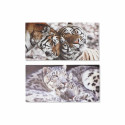 Painting DKD Home Decor Tiger Colonial (80 x 1,8 x 40 cm) (2 Units)