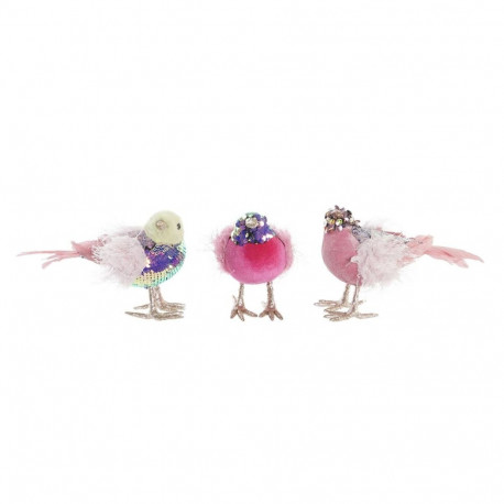 Christmas bauble DKD Home Decor Polyester Bird (18 x 8 x 13 cm) (3) (3 Units)