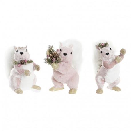 Jõuluehe DKD Home Decor Polüester Orav (13 x 16 x 21 cm) (3) (3 Ühikut)