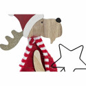 Christmas bauble DKD Home Decor Wood Polyester Reindeer (5 x 22 x 41 cm) (4 Units)