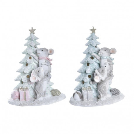 Christmas bauble DKD Home Decor Mouse Resin (13 x 8,5 x 16 cm) (2 Units)