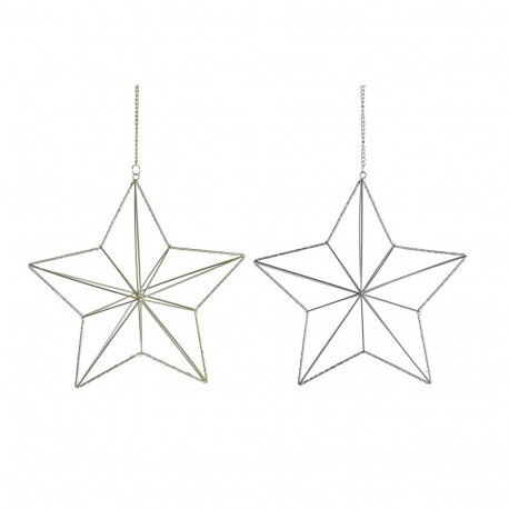 Christmas bauble DKD Home Decor Metal Star (2 Units) (30 x 11 x 30 cm)