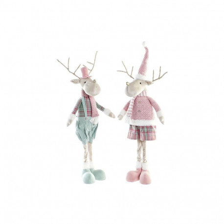 Jõuluehe DKD Home Decor Põhjapõder Polüester (20 x 17 x 60 cm) (2 Ühikut)