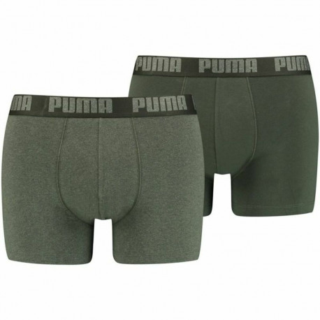 Men's Boxer Shorts Puma Basic 2 Pieces Dark green - XL