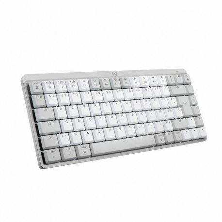Juhtmevaba Klaviatuur Logitech MX Mini Mechanical for Mac Valge Valge/Hall Prantsuse AZERTY