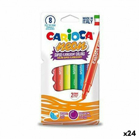 Pimeduses Helendavate Markerite Komplekt Carioca Neon Mitmevärviline (24 Ühikut)
