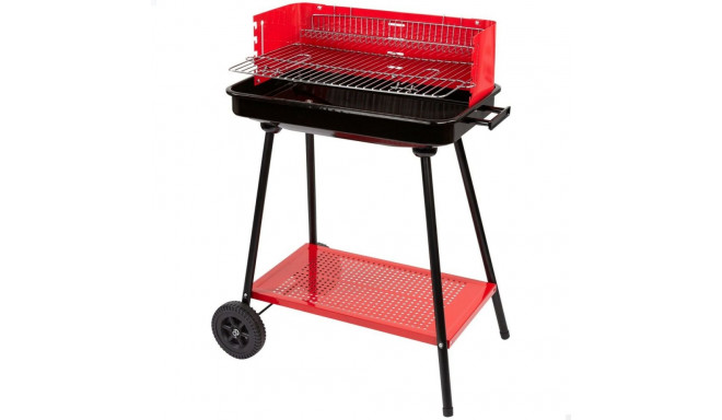 Coal Barbecue with Wheels Aktive Steel Plastic Enamelled Metal 66 x 85 x 44 cm Red