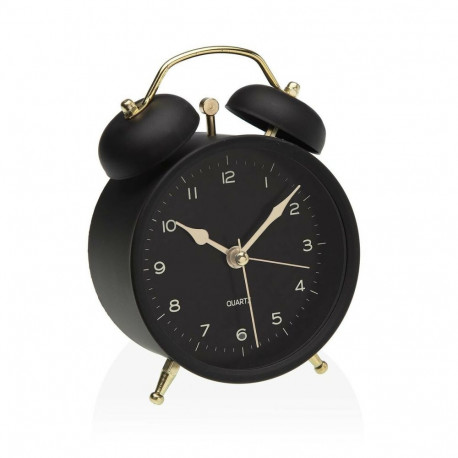 Alarm Clock Versa Black Metal 5,4 x 13,5 x 9,7 cm