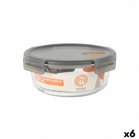 Hermetic Lunch Box MasterChef Grey Transparent Circular 1,3 L (6 Units)