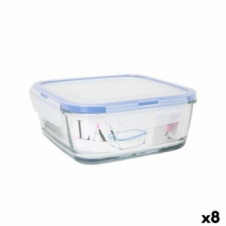 Hermetic Lunch Box LAV Blue Transparent 1,15 L (8 Units)