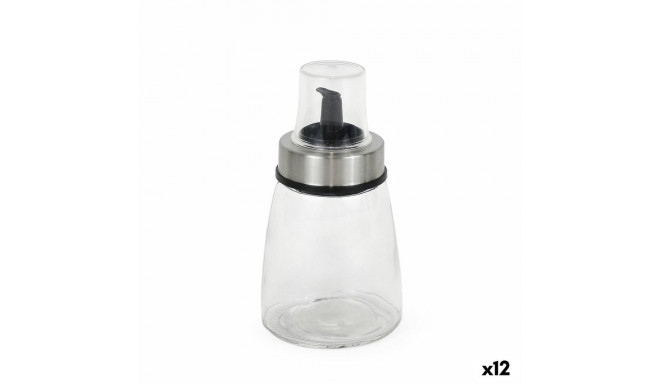 Boca za Ulje Quttin Läbipaistev Hõbedane Klaas 200 ml 6,5 x 6,5 x 12,5 cm (12 Ühikut)