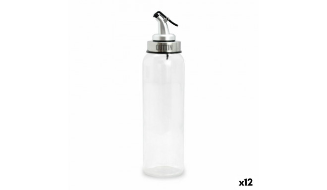 Cruet Quttin Transparent Silver Glass 0,5 L 6 x 6 x 26 cm (12 Units)
