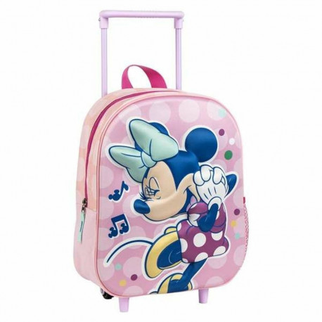 Ratastega 3D-kooliseljakott Minnie Mouse Roosa 25,0 x 31,0 x 10,0 cm