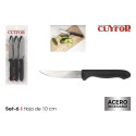 Knife Set Cuyfor Filo Black Silver 6 Pieces (24 Units)