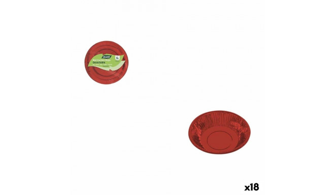 Plate set Algon Red 450 ml 6 Pieces (18 Units)