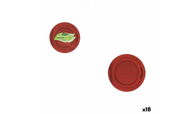 Taldrikute komplekt Algon Punane 18 cm 12 Tükid, osad (18 Ühikut)