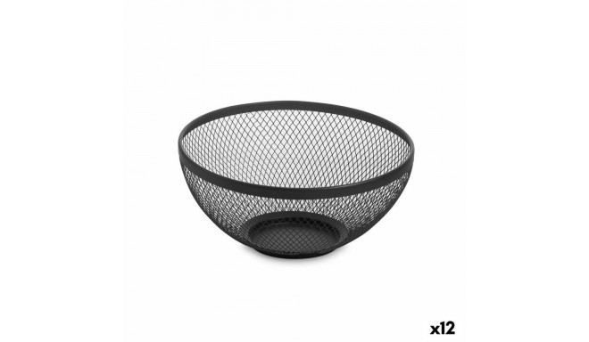 Fruit Bowl Confortime Black Metal 26 x 12,5 cm (12 Units)