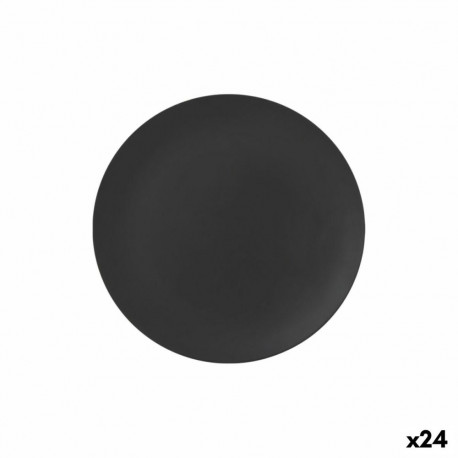 Flat Plate La Mediterránea Black 25,5 cm (24 Units)