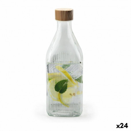 Glass Bottle La Mediterránea Metal Glass 1 L (24 Units)