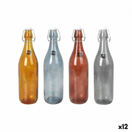 Glass Bottle La Mediterránea Dark goethe 1 L (12 Units)