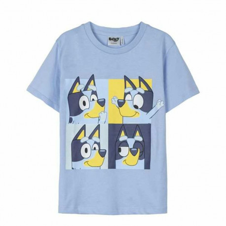 Child's Short Sleeve T-Shirt Bluey Light Blue 4 Years