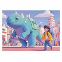 4-Puzzle Set Educa Friendly Dinosaurs