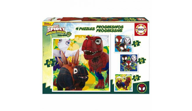 4-Puzzle Set Educa Dino Spidey (4 Units)
