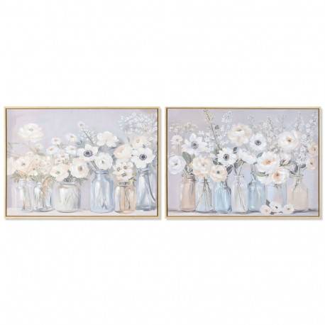 Maal Home ESPRIT Sinine Valge Roheline Beež Vaas Shabby Chic 70 x 3,5 x 50 cm (2 Ühikut)