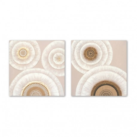 Maal Home ESPRIT Valge Beež Ringid Skandinaavia 80 x 3 x 80 cm (2 Ühikut)