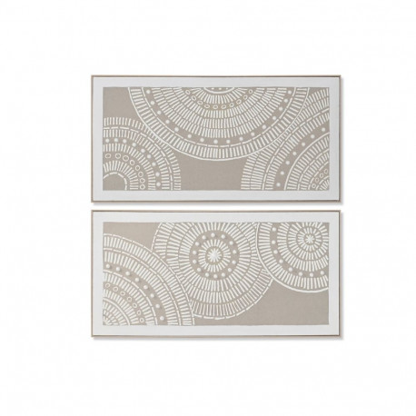 Maal Home ESPRIT Valge Beež Ringid Linna 122 x 4,5 x 62 cm (2 Ühikut)