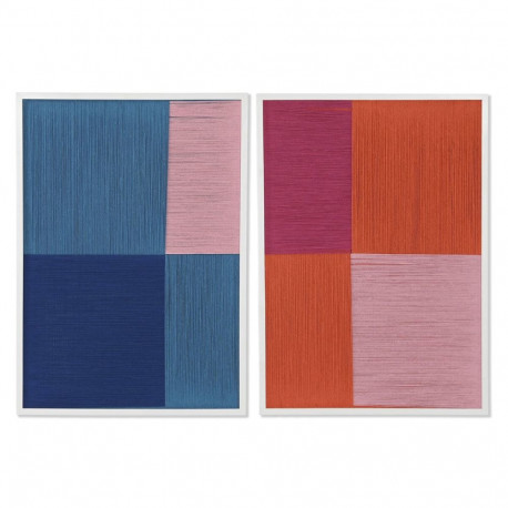 Maal Home ESPRIT Sinine Oranž Kaasaegne Linna 50 x 2,5 x 70 cm (2 Ühikut)