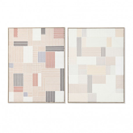 Maal Home ESPRIT Pruun Beež Ruuduline Linna 60 x 3 x 80 cm (2 Ühikut)