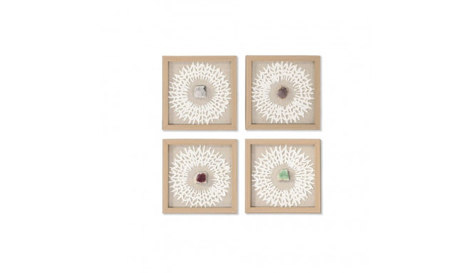 4 maali komplekt Home ESPRIT Paber Kristall 22 x 2 x 22 cm