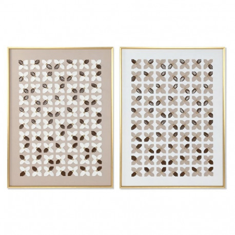 Maal Home ESPRIT Valge Beež Kuldne Kaasaegne Linna 90 x 3,5 x 120 cm (2 Ühikut)
