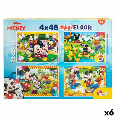 4 Pusle Komplekt Mickey Mouse 35 x 1,5 x 25 cm 48 Tükid, osad (6 Ühikut)